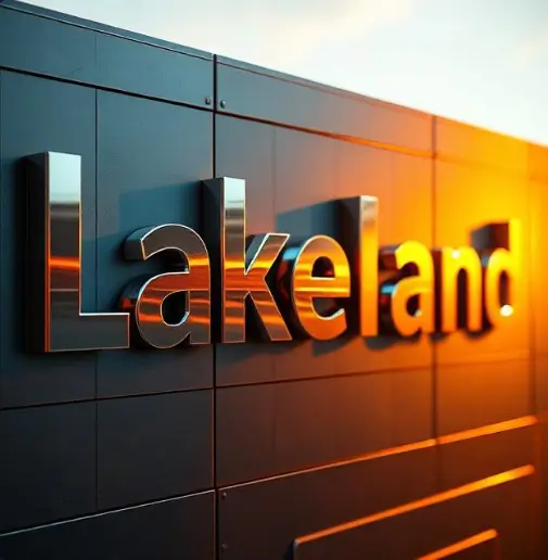 Background image showing the word 'Lakeland' on a wall