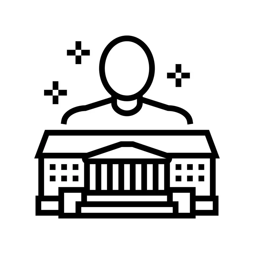 Authority icon implying authoritative person